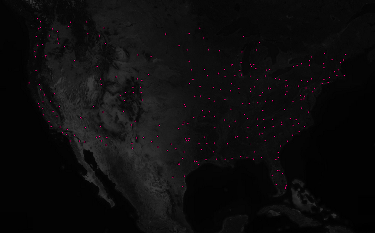 Atlas data view showcasing integrated sources on a unified map